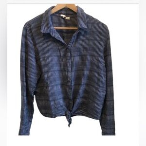 Roxy Navy and White Striped Top Large
